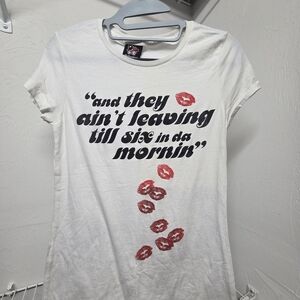Urban Outfitters White Tee with Red Lip Print